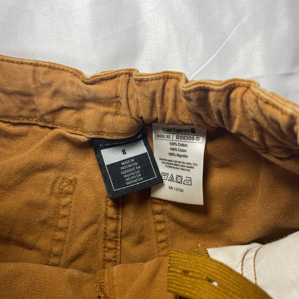 Carhartt Carpenter Utility Pants Boys Size 8 Brown Canvas Adjustable Waist - Picture 3 of 8